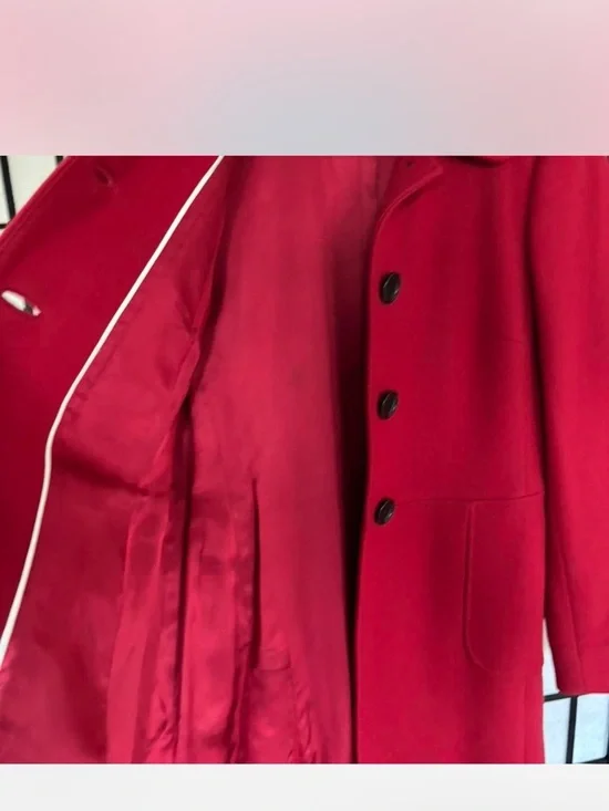 Banana Republic Red Wool Pea Coat - Picture 3 of 4